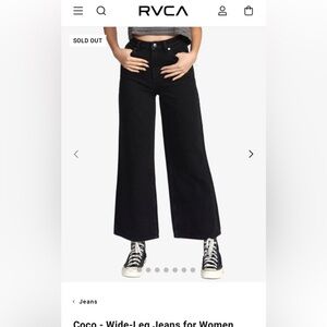 RVCA Black Denim Wide Leg Jeans